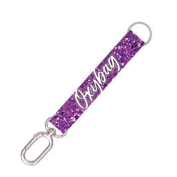 Rövid kulcstartó karabinerrel Purple Glitter kép