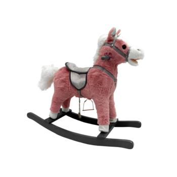 Rózsaszín ló kengyelen 74 cm hangokkal kép