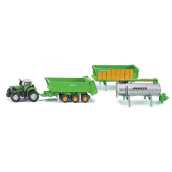 SIKU Farmer - Deutz traktor Joskin utánfutóval, 1:87