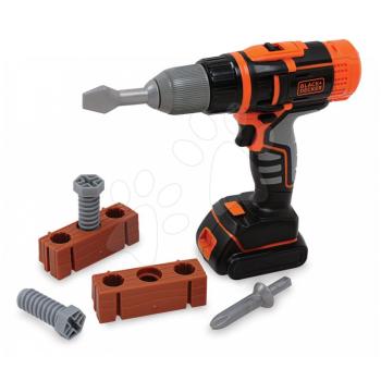 Smoby gyerek fúrógép Black&Decker 360108 fekete-narancssárga kép