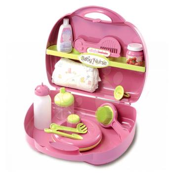 Smoby pelenkázó szett Baby Nurse játékbabának 024395 rózsaszín-zöld kép