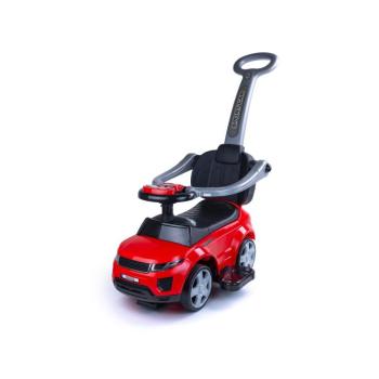Sport Car 3 az 1-ben futóbicikli tolókarral, GUMIKEREKEKKEL, piros kép