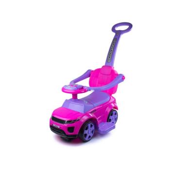 Sport Car futóbicikli 3 az 1-ben vezetőrúddal, gumi kerekekkel, rózsaszín kép