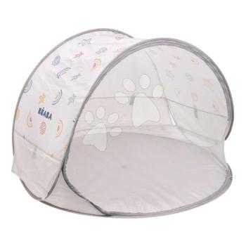 Strandsátor gyerekeknek Breezy Anti UV Tent Clay Earth Beaba 360°-os szellőzéssel homok- és rovarvédelemmel 120×85 cm bézs mintás 0-36 hó korosztálynak kép