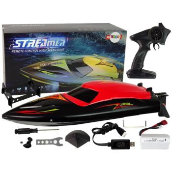 Streamer R/C 2,4 GHz-es távirányítós motorcsónak piros kép