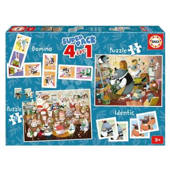 Superpack 4in1 Forest Tales by Kasandra Educa domino pexeso és puzzle 25 és 50 darabos kép