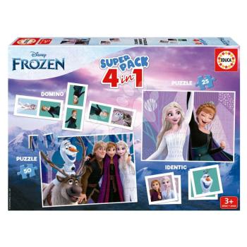 Superpack 4in1 Frozen Educa domino pexeso és puzzle 25 és 50 darabos kép