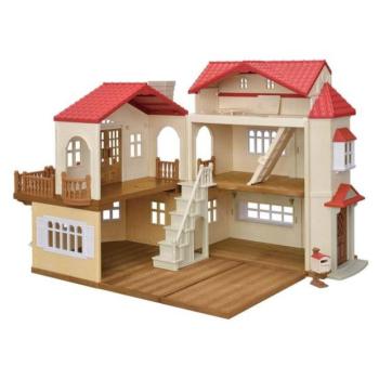 Sylvanian Families Kétszintes ház piros tetővel és világítással kép