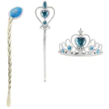 Szépségszett Ice princess műanyag korona, jogar, fonat kép