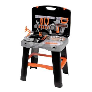 Szerelőműhely kofferben 2in1 Bricolo Smart Workbench Black&Decker Smoby szétnyitható szerelőműhely szerszámokkal 30 kiegészítővel kép