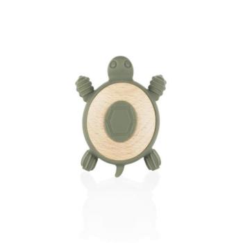 Szilikon fa rágóka Turtle, Forest Green kép