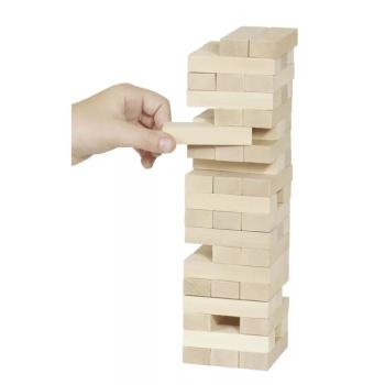 Szórakoztató játék – Jenga fa torony, natúr kép