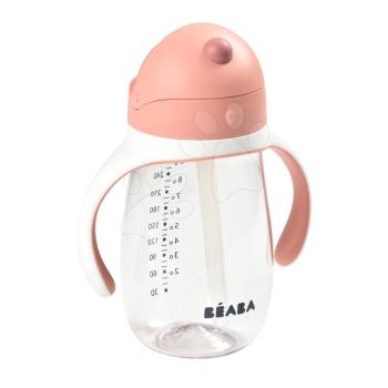 Tanuló ivó palack Bidon Beaba Learning Cup 2in1 Old Pink 300 ml szívószállal rózsaszín 8 hó-tól