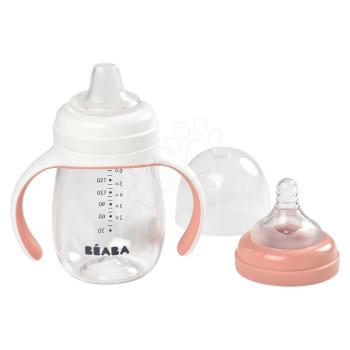 Tanuló ivó palack Bidon Beaba Learning Cup 2in1 Pink 210 ml ivócsőrrel rózsaszín 4 hó-tól kép
