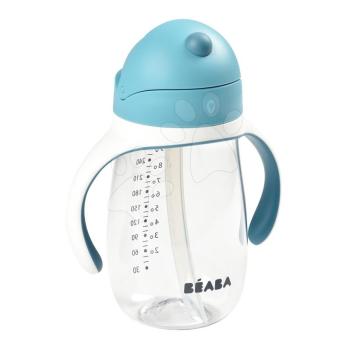 Tanuló ivó palack Bidon Beaba Learning Cup 2in1 Windy Blue 300 ml szívószállal kék 8 hó-tól kép