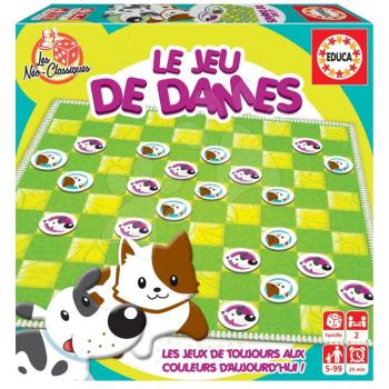 Társasjáték Dama Le Jeu de Dames Educa francia nyelvű, 2 játékos részére, 5-99 éves korosztálynak kép