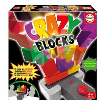 Társasjáték kockarakás Crazy Blocks Educa spanyolul franciául angolul és portugálul 4 évtől kép
