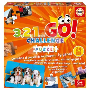 Társasjáték Puzzle 3,2,1... Go! Challenge Educa 24 ábra 144 darabos angol spanyol francia 6 évtől kép