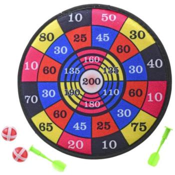 Tépőzáras céltábla 28cm + 2 golyó + 2 darts