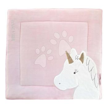 Textil játszószőnyeg egyszarvúval Park Mat Unicorn Doudou et Compagnie rózsaszín 100*100 cm 0 hó-tól kép