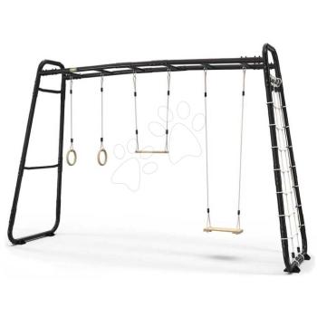 Többfunkciós fitneszközpont GetSet Monkeybar MB310 Black Exit Toys tornagyűrűkkel hintával húzódszkodóval és mászóhalóval kép