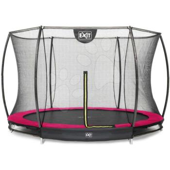 Trambulin védőhálóval Silhouette Ground Exit Toys talajmenti 305 cm átmérővel rózsaszín kép