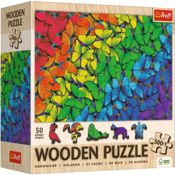 Trefl Fa puzzle 501 - Szivárvány pillangók kép