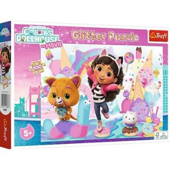 Trefl Glitter Puzzle 100 Gabby babaháza kép