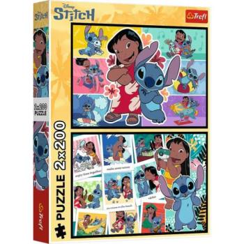 Trefl Puzzle 2 x 200 Stitch - Stitch vidám élete kép