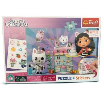 Trefl Puzzle 35 + matricák - Gabby babaháza
