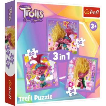 Trefl Puzzle 3v1 Ismerkedjen meg a vidám trollokkal kép