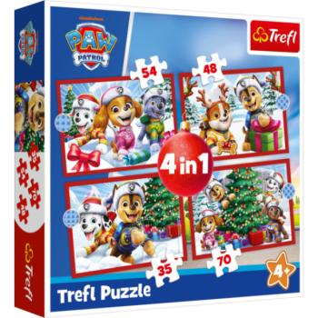 Trefl Puzzle 4v1 Mancs Őrjárat Karácsony kép