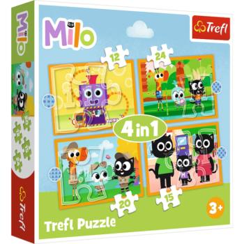 Trefl Puzzle 4v1 Milo, ismerkedj meg Milóval és barátaival kép