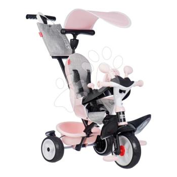 Tricikli és babakocsi egyben fékkel Baby Driver Pink Tricycle Smoby intuitív vezérléssel és halk EVA kerekekkel szürke 10 hó-tól kép