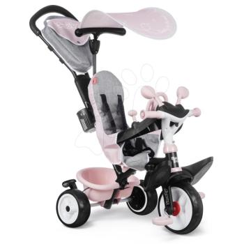 Tricikli és babakocsi egyben fékkel Baby Driver Plus Pink Smoby EVA kerekekkel és intuitív vezérléssel rózsaszín 10 hó-tól kép