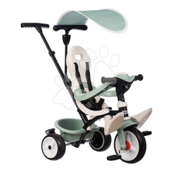 Tricikli és babakocsi egyben magas háttámasszal Baby Balade Tricycle Life Smoby napellenzővel fékkel és halk EVA kerekekkel zöld 10 hó-tól kép