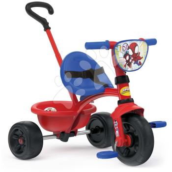 Tricikli Spidey Be Fun Tricycle Smoby tolókarral és szabadonfutó 15 hó-tól kép