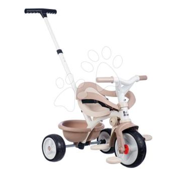 Tricikli szabadonfutó Be Move Comfort Tricycle Beige Smoby állítható tolókarral és védőkerettel és halk EVA kerekekkel bézs 10 hó-tól kép