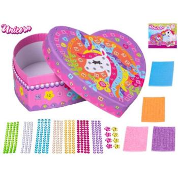 Unicorn készlet - színes kövek ragasztása az ékszerdobozra 13x12,5cm kép