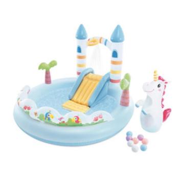 Intex 56148 Felfújható játékközpont Unicorn castle, 196 x 178 x 127 cm kép