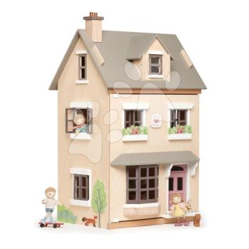 Városi fa babaház Foxtail Villa Tender Leaf Toys 12 részes bútorokkal felszerelve 71 cm magas kép