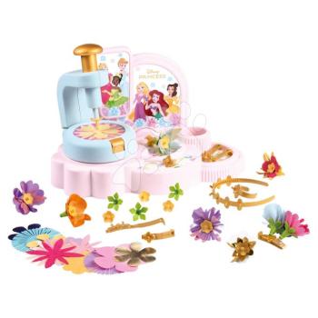 Virágékszer-készítő műhely Hercegnők Disney Flower Jewelry Studio Smoby textil szirmokkal és bizsuval 92 kiegészítő