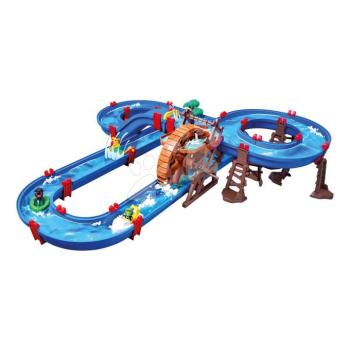 Vízi pálya malommal WaterWheel AquaPlay többszintes csúszdával 2 hajóval és 2 figurával kép