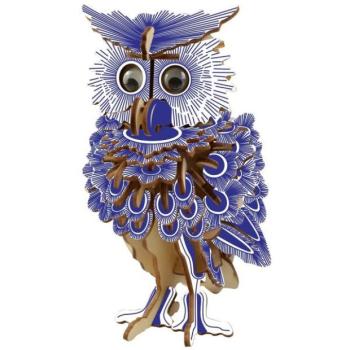 Woodcraft Fa 3D puzzle Színes bagoly kép