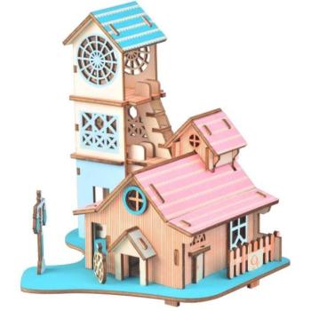 Woodcraft Fa 3D puzzle Villa a folyó mellett