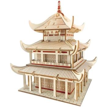 Woodcraft Fa 3D puzzle Yueyang Tower kép