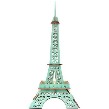 Woodcraft Wooden 3D puzzle Eiffel-torony türkiz kép