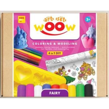 Woow kreatív készlet 4in1 Mesebeli, rajzoló terítő + filctollak, gyurma + forma kép