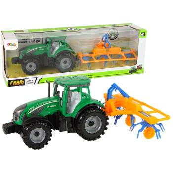 Zöld traktor, gereblye dörzshajtással kép