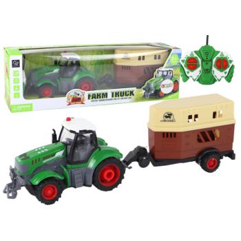 1:24 Mérleg távirányítós RC traktor elektromos autóval, mezőgazdasági gép szerepkör utánfutóval és pilótával kép